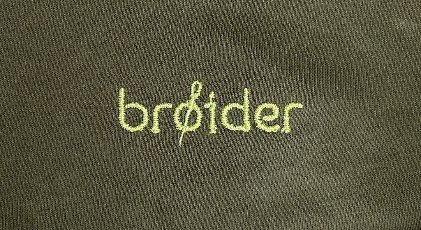 Back view of No Key Lime Pie Before 7am tee by Broider. Plain cotton back on embroidered shirt with unique Boston-made design.