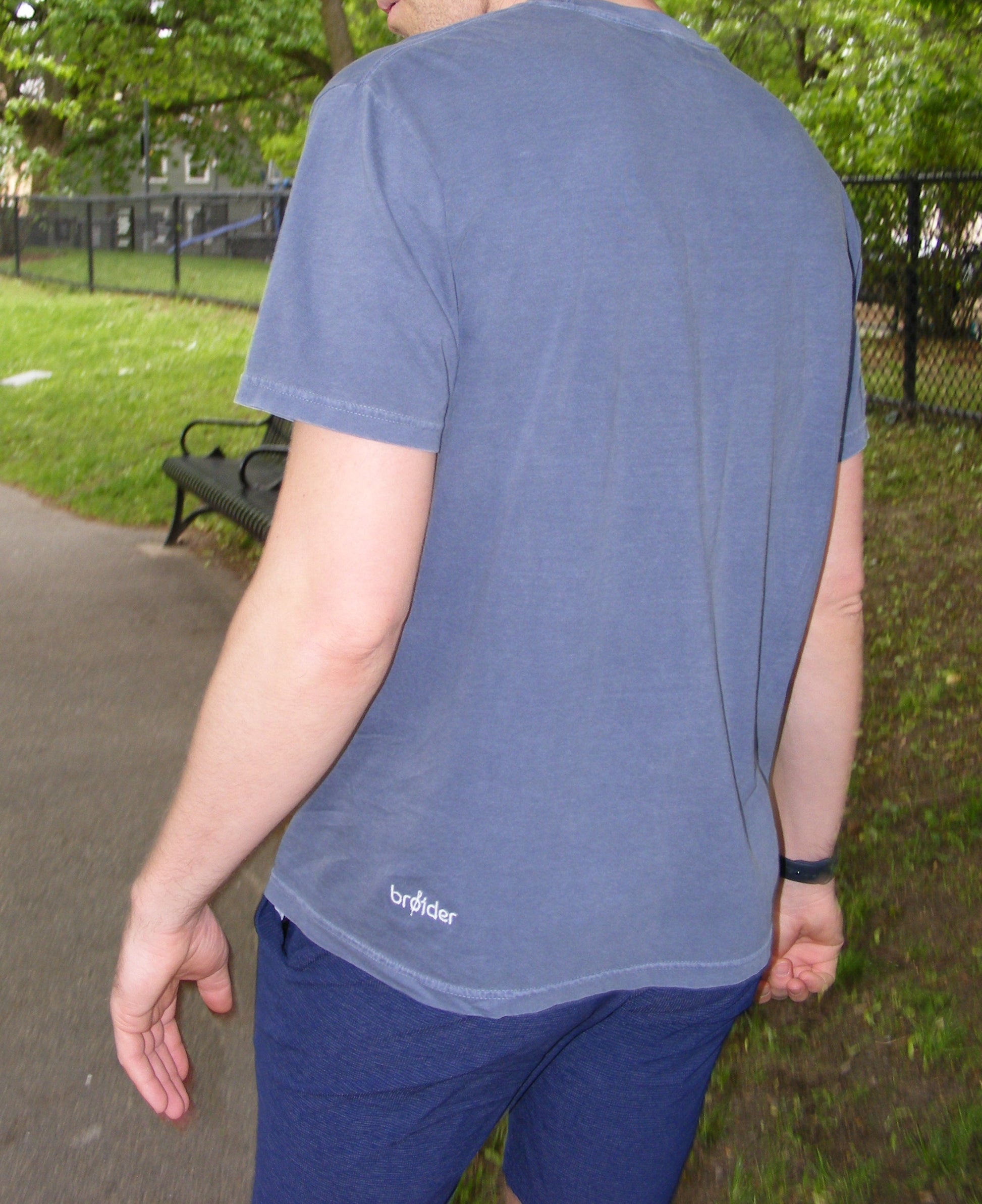 Model wearing Boysters ‘N Oysters shirt by Broider. Funny coastal embroidered tee for seafood lovers, crafted in Boston.